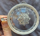Presse citron verre moulé & monture en argent massif à frise de godrons & perles
