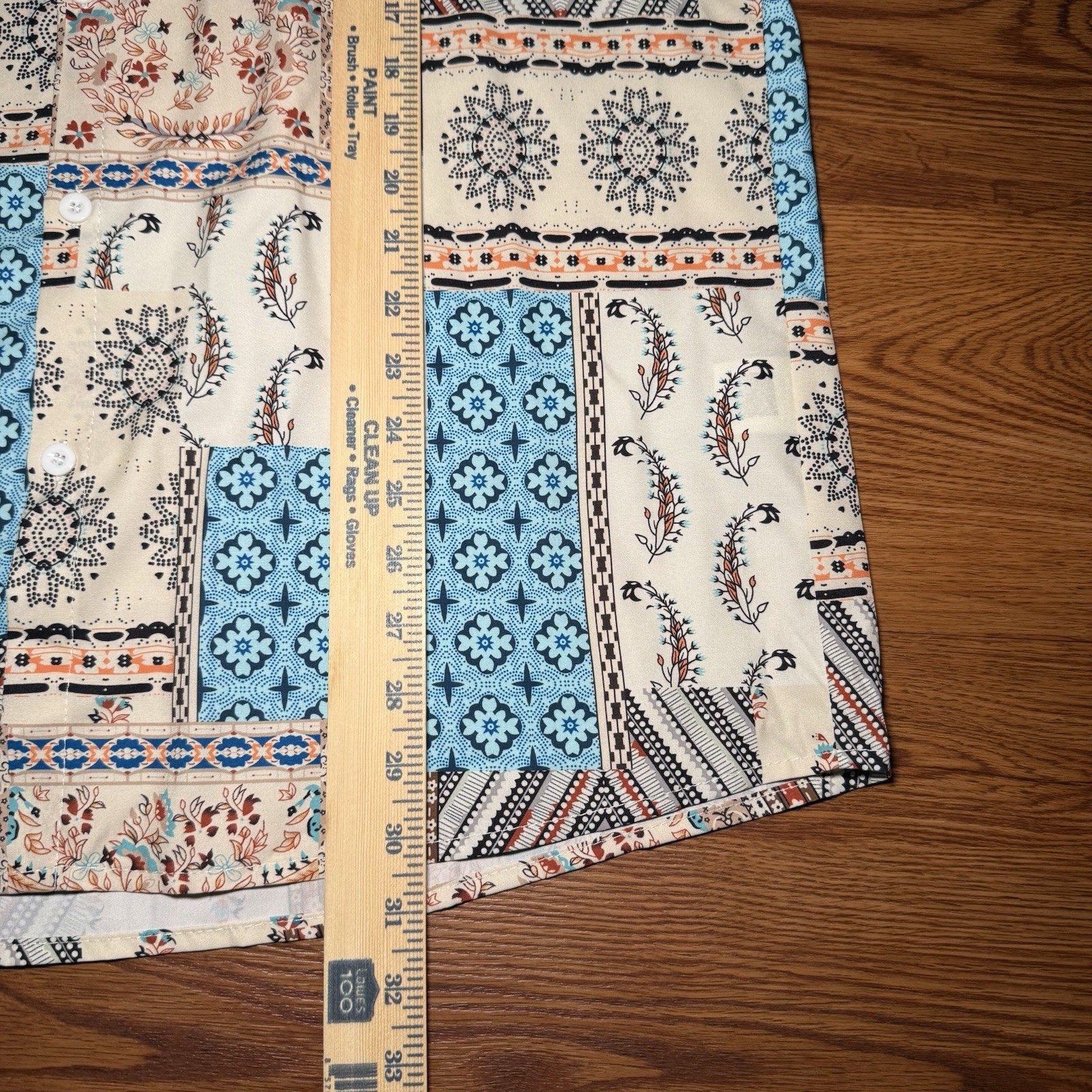 Manfinity Patchwork Print Button-Up Shirt – XL – … - image 6