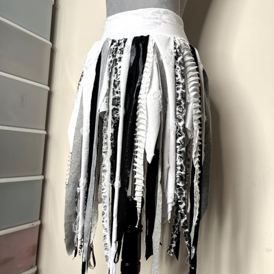 Mummy Skirt Size Small Medium White Fringe Top Cheetah Distressed Grunge Tutu M