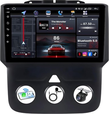 4G+64G Car Radio 9''TouchScreen Stereo CarPlay for Dodge RAM 1500 2500 2013-2018