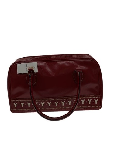 Yves Saint Laurent Boston Bag Old Red Missing Shoulder Strap Corners Worn Used