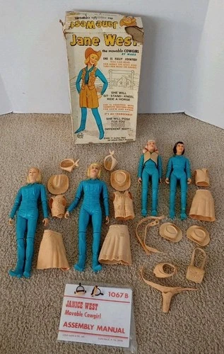 Vtg MARX Jane,Josie,Janice West Doll Lot 1960s With Accessories, Box, Paperwork