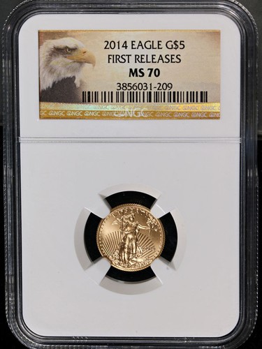2014 Gold American Eagle $5 NGC MS70 Bald Eagle Label - STOCK - Picture 3 of 4