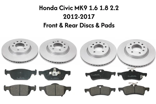 Honda Civic MK9 1.6 1.8 2.2 2012–2017 Front and Rear Brake Discs and Pads Set