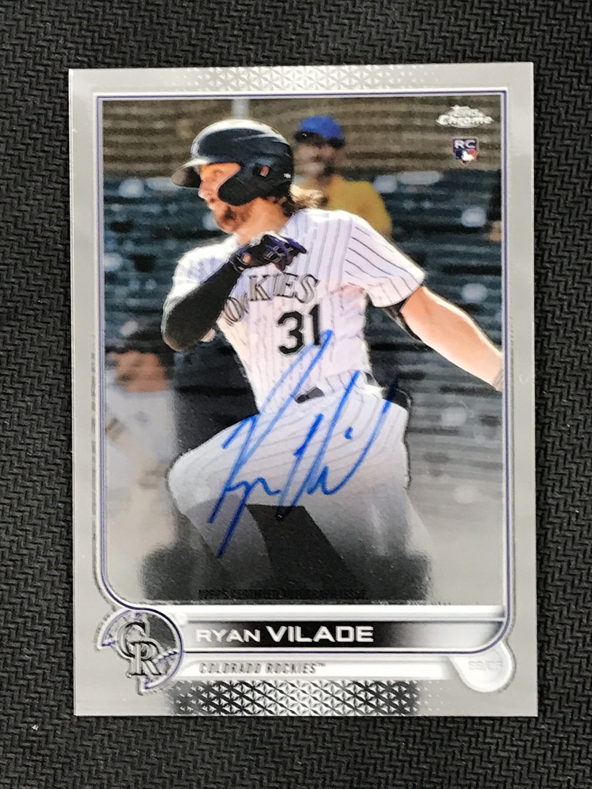 2022 Topps Chrome #RA-RV Ryan Vilade Colorado Rockies RC ON-CARD AUTO