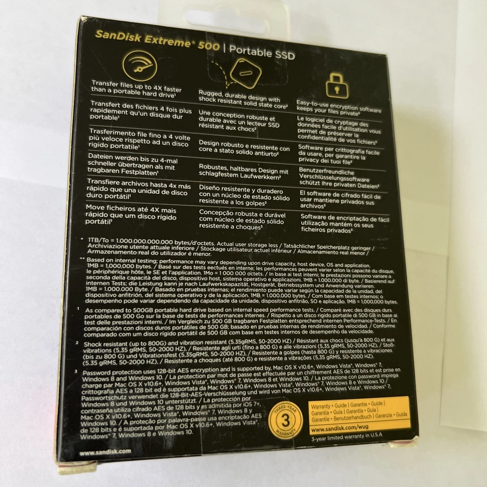 SanDisk Extreme 500 Portable SSD 1TB SDSSDEXT-1T00-G25 - Image 2 of 4