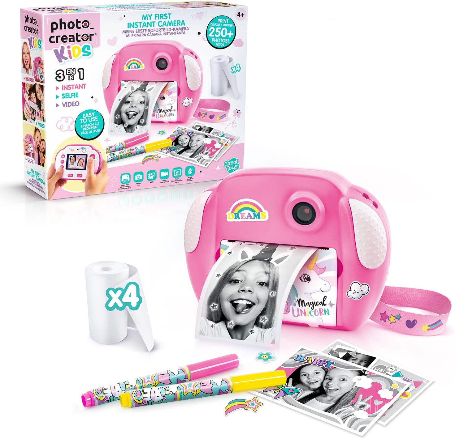 Canal Toys - Photo Creator - Instant Print Camera Pink for Children 4 Years+ - S