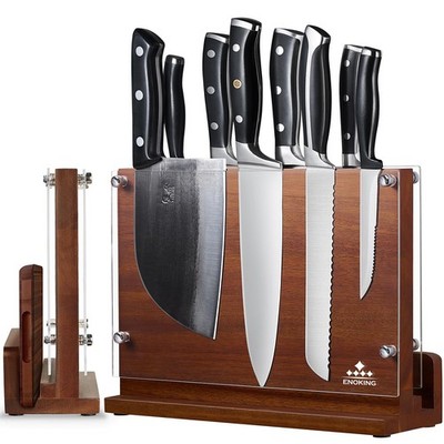 Magnetic Knife Block with Acrylic Shield 12 x 9 Inches, Double Side Kitchen K...