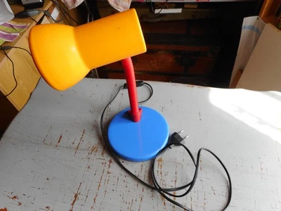 Lampe de bureau vintage années 80 en Métal, Lampe multicolore bon etat - Photo 1/4