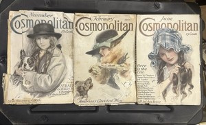 Cosmopolitan Magazine June 1913, Nov 1914, Feb 1916, Kodak Girl Rudyard Kipling