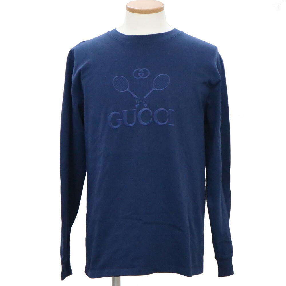 Gucci Embroidered Tennis Racket Long Sleeve Tee Size S Pre-Owned
