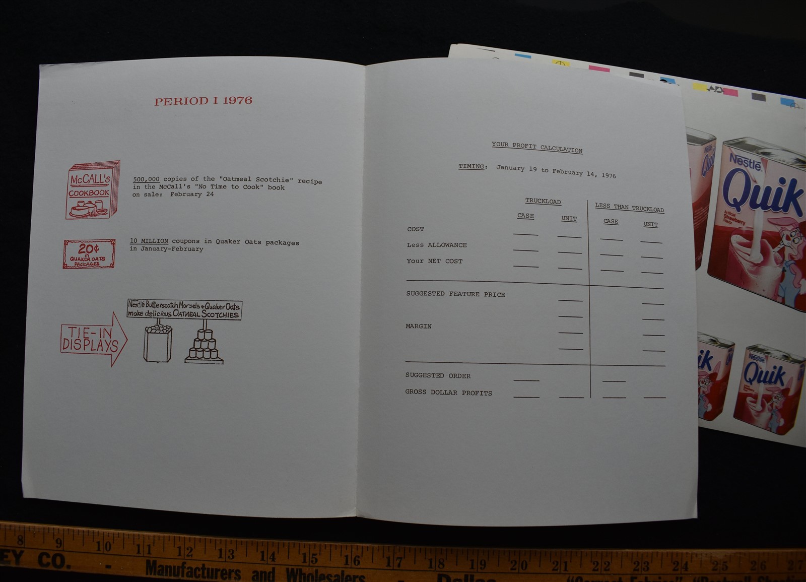 [ 1970s - 1980s Nestle Quik - Salesman / Marketing Papers - Vintage Design ]