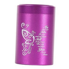 Alumnium Mini Cremation Urns for Human Ashes - Small Set of 1 Purple Butterfly