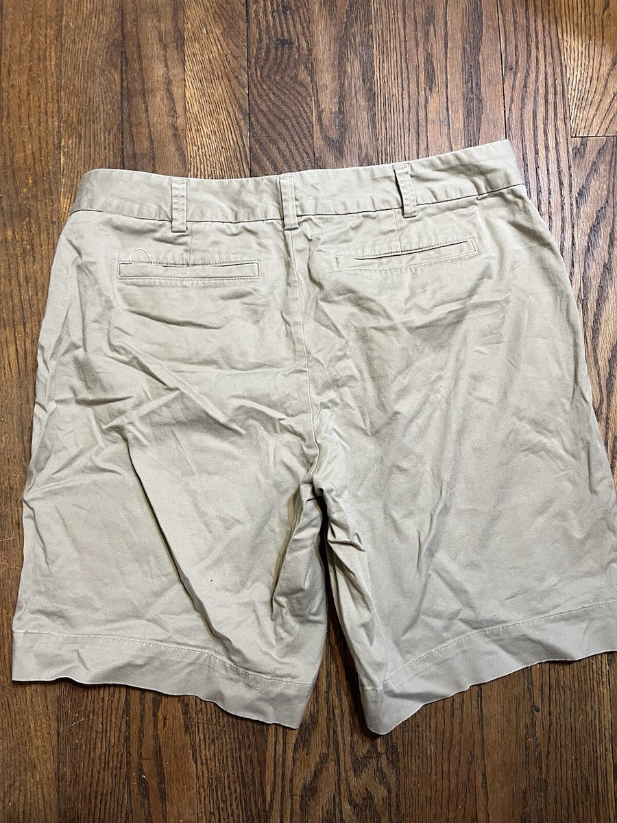 Sz 6P Womens Lands End Fit 2 Khaki Chino Bermuda Shorts-Mid Rise W