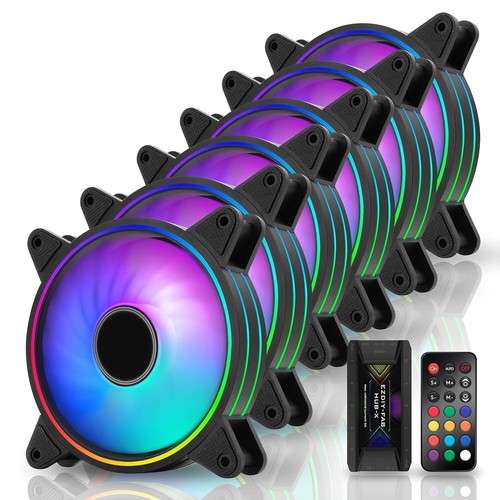 Effortless Cooling: 120mm RGB Case Fan Pack with Anti-Vibration & Remote Control - Afbeelding 3 van 10