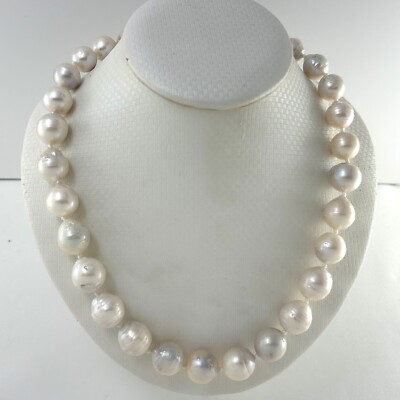 White Pearl 11 mm - 14 mm Süßwasserperle Halskette