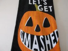 1(0ne) Cotton Kitchen Terry Towel (16"x26")HALLOWEEN LET'S GET SMASHED,Ritz