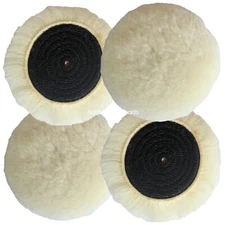 4PCS 3inch 100% Natural Wool Polishing Pad Buffing Pads Kit Polishing Buffer Pad