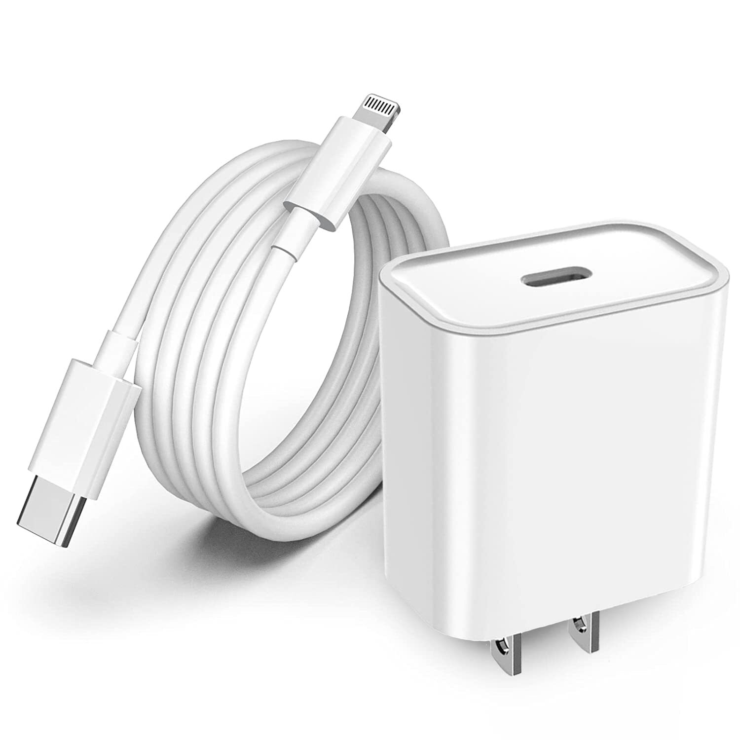 20W Fast USB Type C Wall Charger with 6.6 Feet Cable Cord Compatible with iPh...