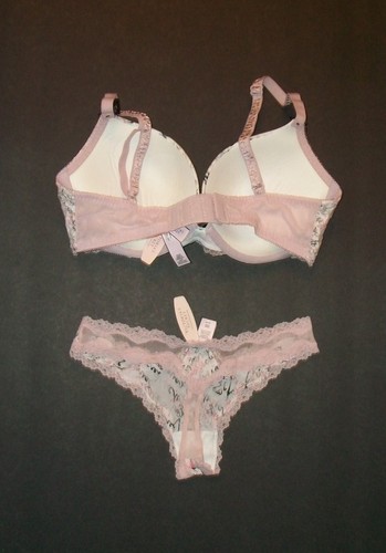 NWT Victoria Secret Dream Angels Push Up Bra Thong Set 34D XS - Picture 5 of 5