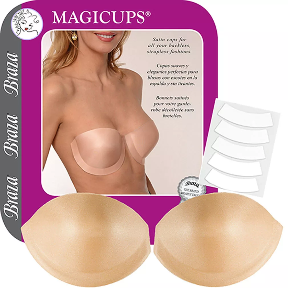 Braza Magic Cups Backless Strapless Foam Bra Cups with Double Sided Tape  Strips