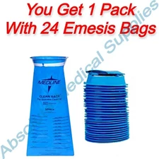 *24-Pack* Medline Clean Sack Emesis Bags For Sickness Cleanup Blue NON80328