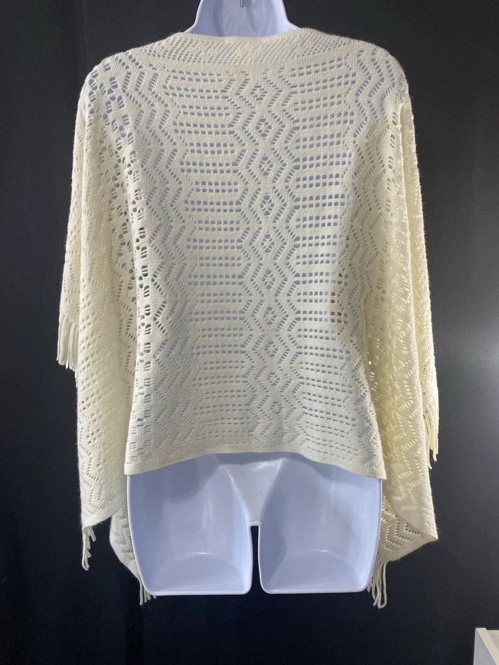 Poncho tejido abierto Maurice’s para mujer talla única campesino bohemio festival hippie folk Foto 4 de 4