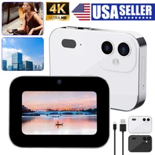 4K HD 64MP Digital Video Camera w/ 3 Lens 3 In Touch Panel Flash IR Night Vision