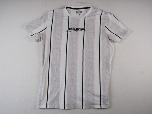 Camisa Hollister Para Hombre Mediana Blanca y Gris Horizontal Rayas Manga Corta - Imagen 1 de 13