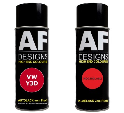 FÜR VW Tornadorot Y3D Autolack Spraydose Set Basislack Klarlack Sprühdo