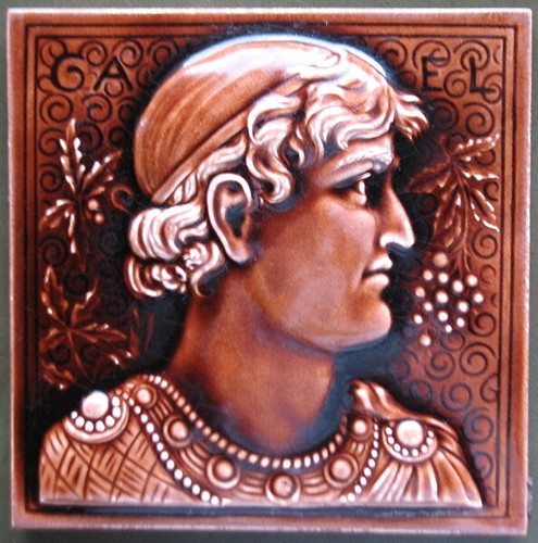 Barroque Victorian Art Nouveau Vintage Ceramic Tile Rare Reproduction Majolica - Picture 2 of 24