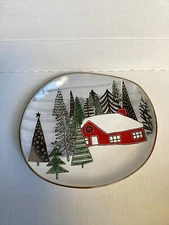 Eli+Ana Spectrum ELK RIDGE Christmas Tree Cabin Salad Plate