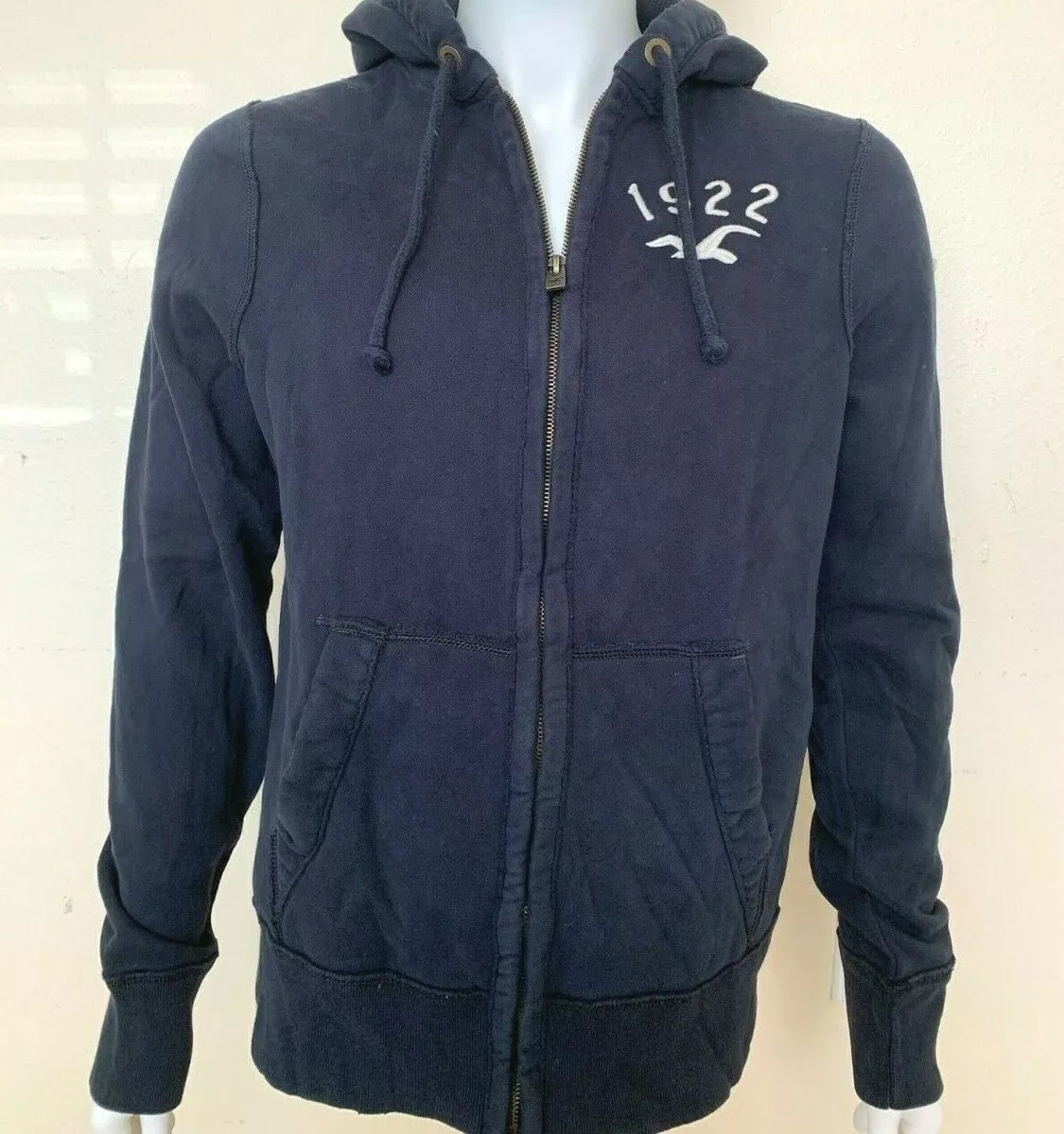 Navy blue hollister store zip up hoodie