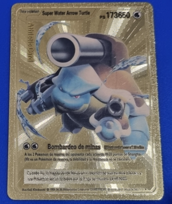 Athletic Pokemon Card Spanish Super Turtle LV.68 003 Gold Color | eBay