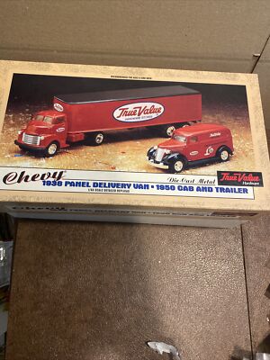 Ertl Die Cast 1/43 B426 True Hardware 1938 Chevy Panel & 1950 Cab & Trailer NIB