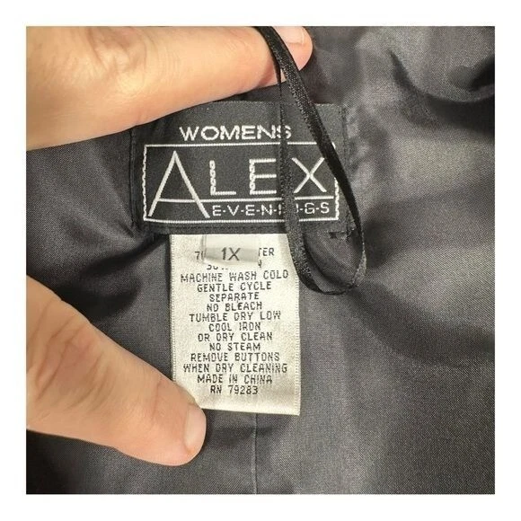 Alex Evenings 1X Chaqueta Formal Rosa Negra Estampado de Pergamino Noche Fiesta Evento Forrada Foto 3 de 4