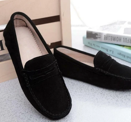 Women‘s Slip Loafers pumps on Moccasins leather Suede Ladies Shoes Flats Driving - Bild 19 von 27