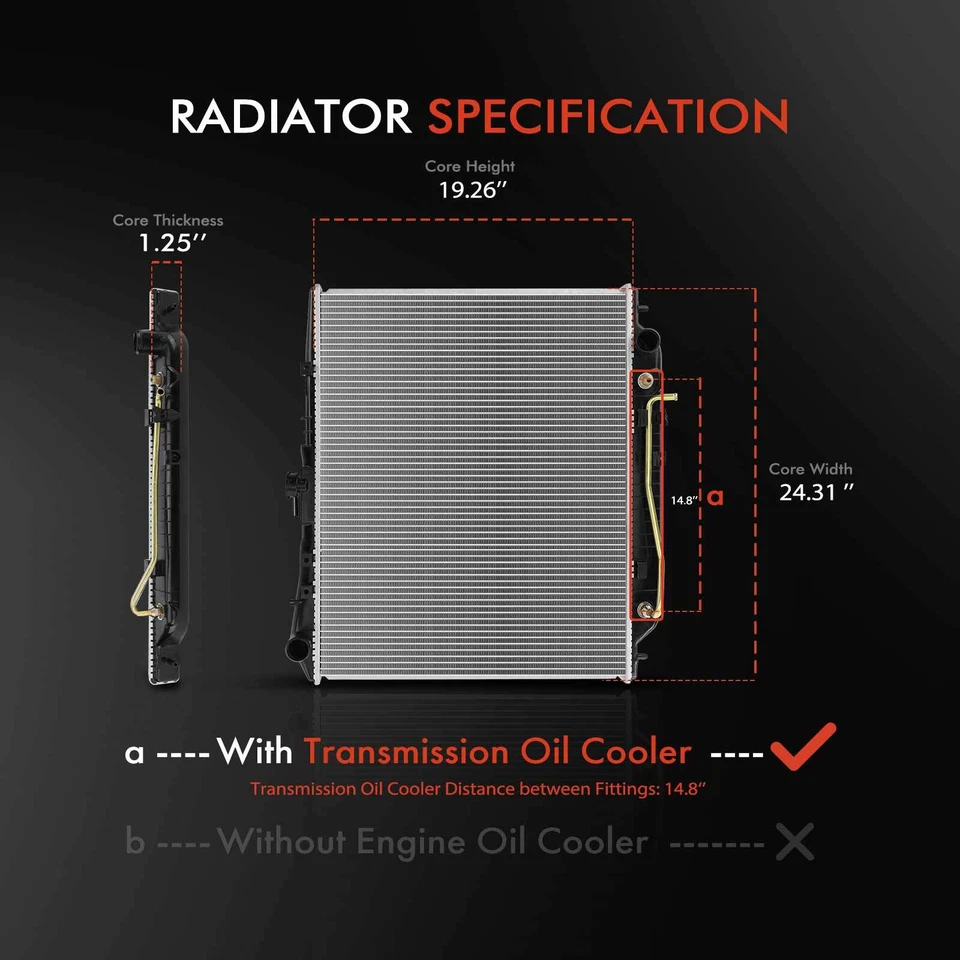 Radiador con enfriador de aceite para Acura SLX 1996-1999 Isuzu Trooper 1992-2002 automático Foto 2 de 4