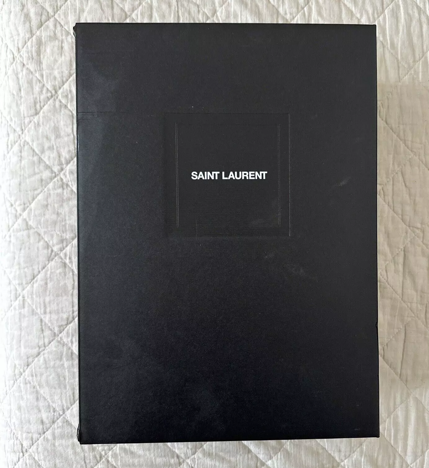 Grande boîte de rangement pour chaussures noire designer Saint Laurent Paris logo 15x10,5x5,5