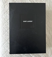 Large Saint Laurent Paris Designer Black EMPTY Shoe Storage Box Logo 15x10.5x5.5
