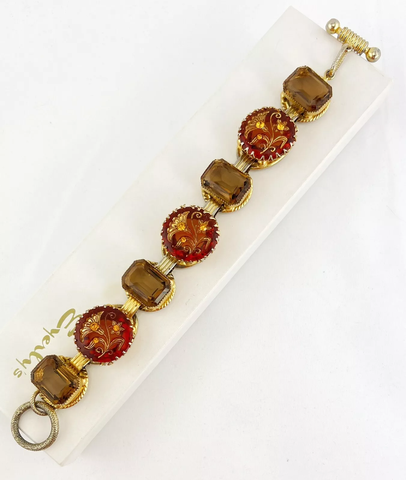 Bracelet Grosse & Henkel pour Dior verre quartz fumé et verre canneberge moulé