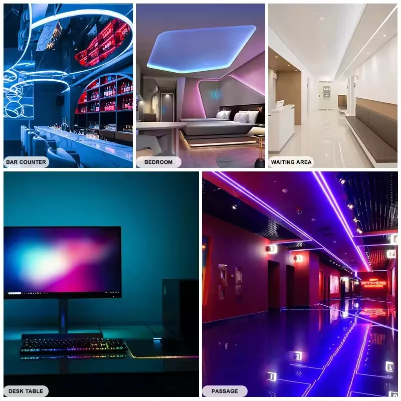 Striscia LED Multicolore SMD 5050 RGB IP65 5M con Alimentatore e Telecomando - Immagine 3 di 4