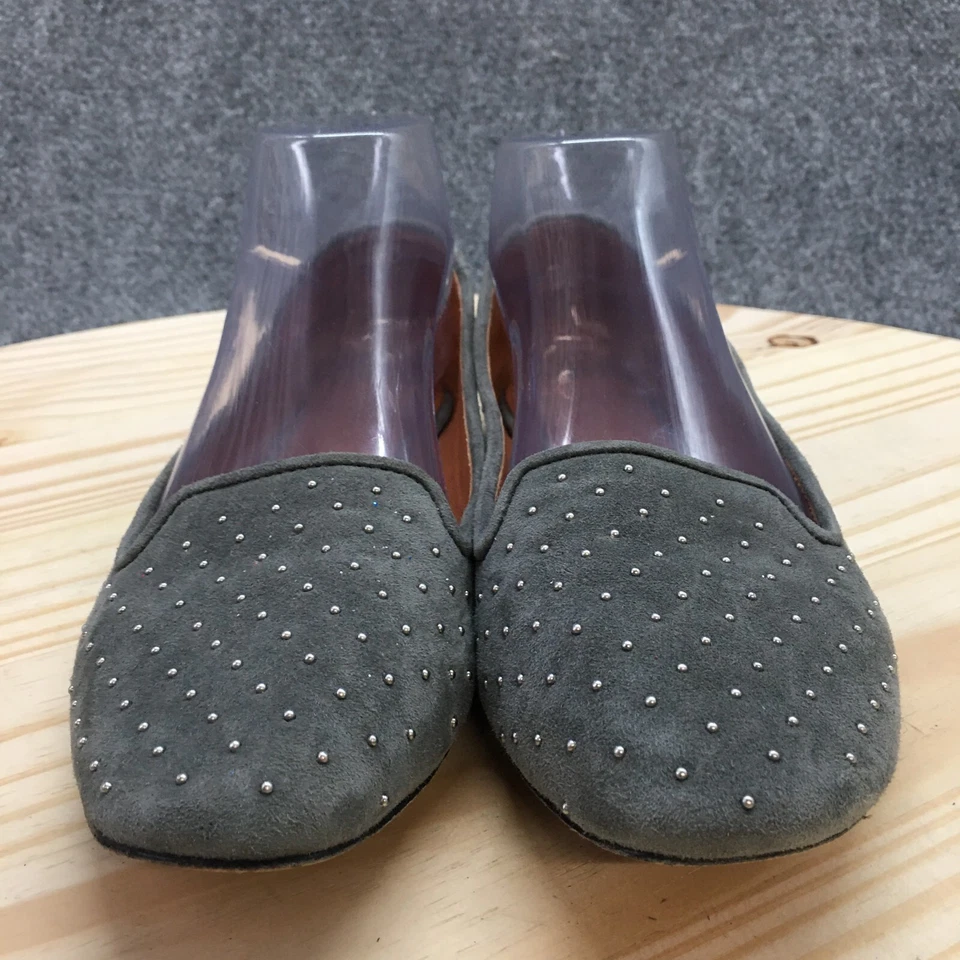 Mocasín Rebecca Minkoff Mujer 8M Gris Alvin Tachonado Sin Cordones Informal Cómodo Gamuza Foto 4 de 4