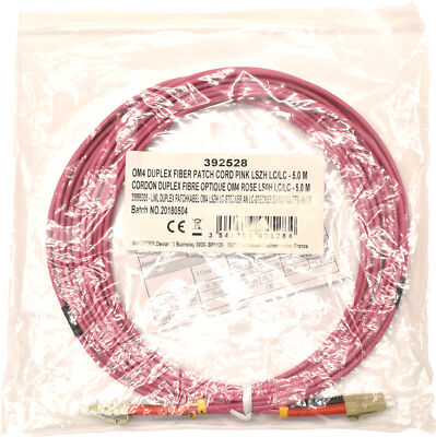 2 x Corning OM4 Duplex FIBER Patch Cord Pink LSZH LC/LC-5m NEU