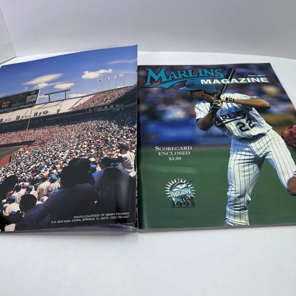 Florida Marlins Unsigned Marlins First Pitch Program - April 5 1993 - Image 2 of 4