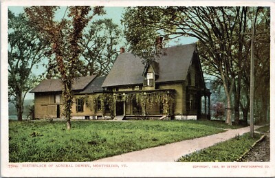 Birthplace of Admiral Dewey, Montpelier Vermont - 1904 udb Postcard - Demolished