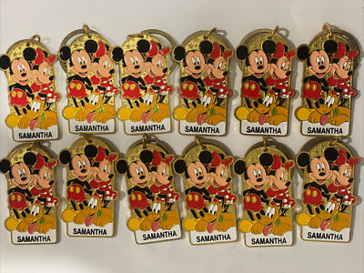 LOT OF 12 Disneyland Personalized Keychain Mickey Minnie Pluto for ''SAMANTHA''