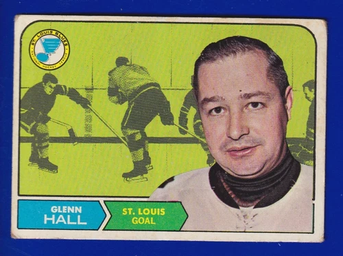GLENN HALL blacks blues 1968-69 TOPPS #111 VERY GOOD NO CREASES