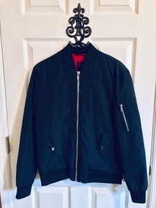 zara navy bomber jacket