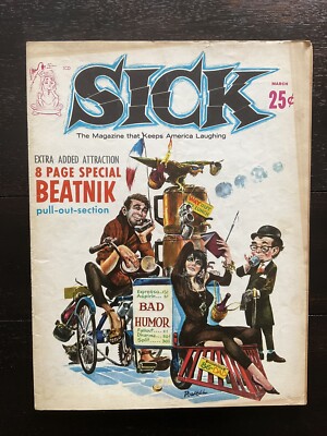 SICK  MAGAZINE; V2#6. Silver Age Satire Comic. Humor. Rare. Dr Sickmund. Beatnik